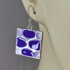 Purple Square Earrings